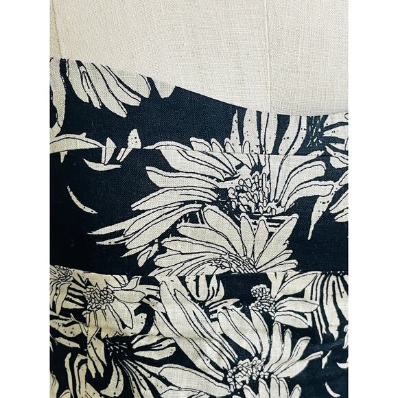 Anine Bing Black Beige Floral Sleeveless Top Linen XS - Picture 7 of 10